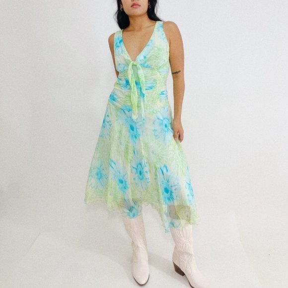 Hi studio by jonathan martin size 6 y2k vintage dress shell 100% silk - Picture 3 of 5